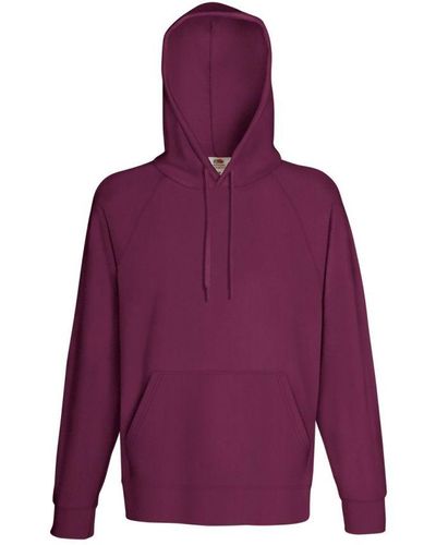 Fruit Of The Loom Lightweight Hooded Sweatshirt / Hoodie (240 Gsm) - Purple