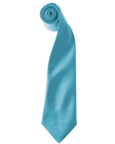 PREMIER Kleuren Satin Clip Tie (pakket Van 2) (turquoise) - Blauw