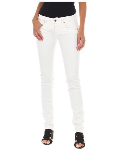 Met Long Jean Trousers With Narrow Cut Hems 10dbf0475-b088 Woman Cotton - White