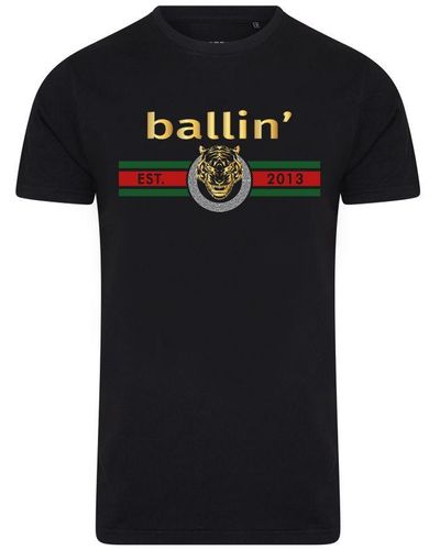 Ballin Amsterdam Est. 2013 Tee Ss Tiger Lines Shirt Zwart