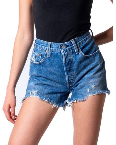 Levi's 501 High Rise Shorts Voor - Blauw
