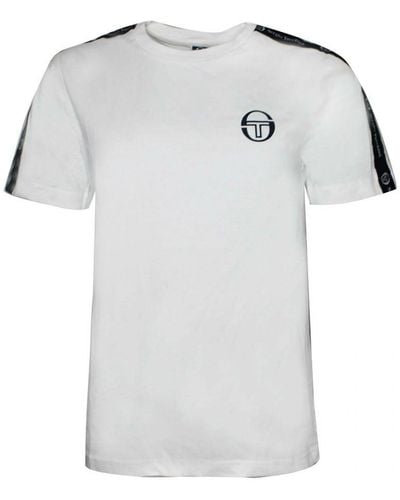 Sergio Tacchini Alexandra Logo Taped T-Shirt Casual Tee 38067 100 - White