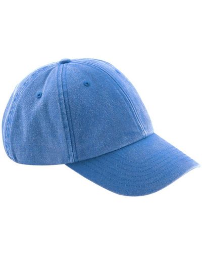 BEECHFIELD® Laag Profiel Vintage Denim-look Cap (vintage Korenbloem) - Blauw