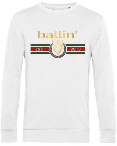 Ballin Amsterdam Est. 2013 Sweaters Tiger Lines Sweater Wit