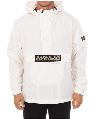 Napapijri Hooded Jacket With High Collar Np0A4Gce - White