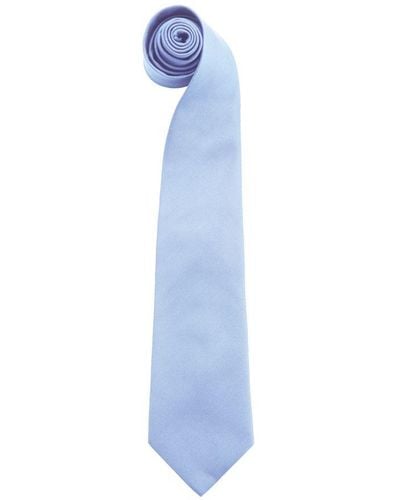 PREMIER Mode "kleuren" Work Clip On Tie (pakket Van 2) (middenblauw)