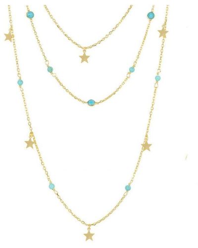 LÁTELITA London Star Multi Strand Gemstone Necklace - White