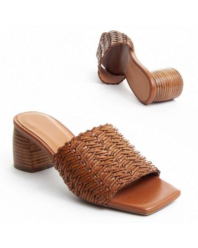 Purapiel Heel Sandal Goldcolection8 In Brown - Bruin