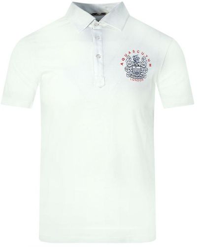 Aquascutum Aldis London Logo Polo Shirt - White