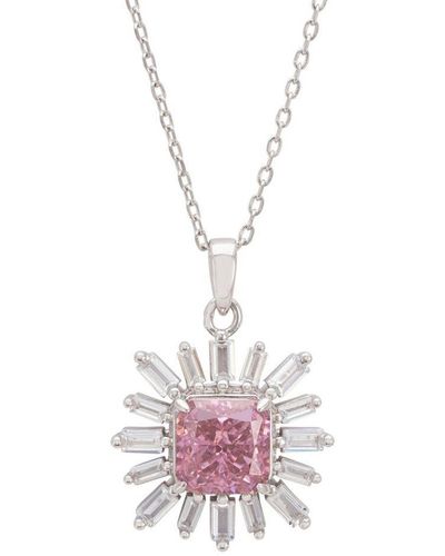 LÁTELITA London Daisy Flower Pendant Necklace Silver Pink Morganite Sterling Silver
