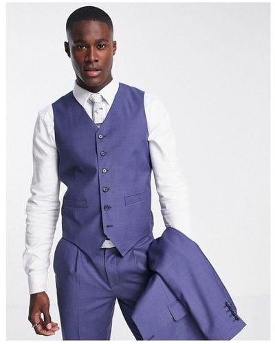Noak Slim Suit Waistcoat - Blue