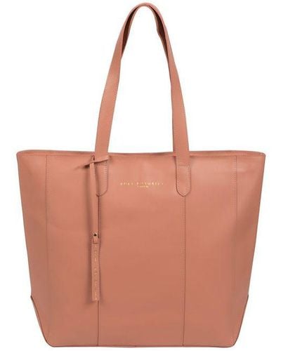 Pure Luxuries 'Amberley' Misty Rose Vegetable-Tanned Leather Tote Bag - Pink