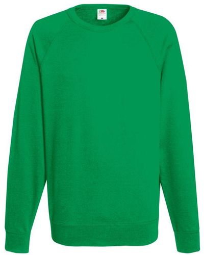 Fruit Of The Loom Lightweight Raglan Sweatshirt (240 Gsm) (Kelly) - Green