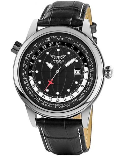 Aviator Horloge F-series Avw6975g354 Zwart - Grijs