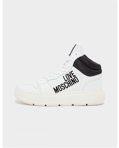 Moschino Womenss 90'S Signature High Top Trainers - White