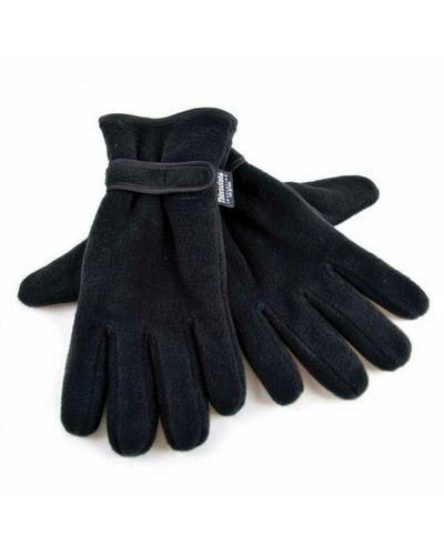 floso Thinsulate Thermal Fleece Gloves With Palm Grip - Black