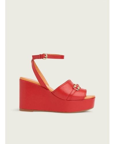 LK Bennett Selena Casual Sandals, Leather - Red