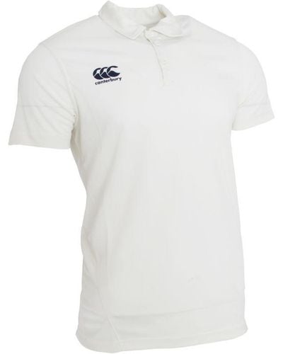 Canterbury Korte Mouw Cricket Shirt (crème) - Wit