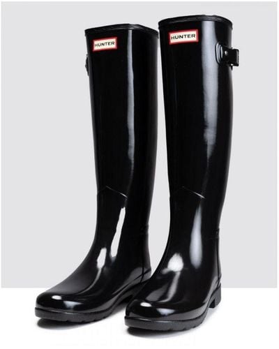 HUNTER Refined Tall Gloss Slim Fit Boots - Black