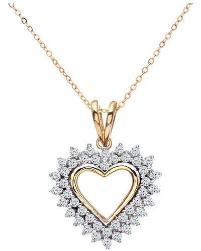 DIAMANT L'ÉTERNEL 9ct Geelgouden Diamanten Harthanger En 18 Inch Ketting - Metallic