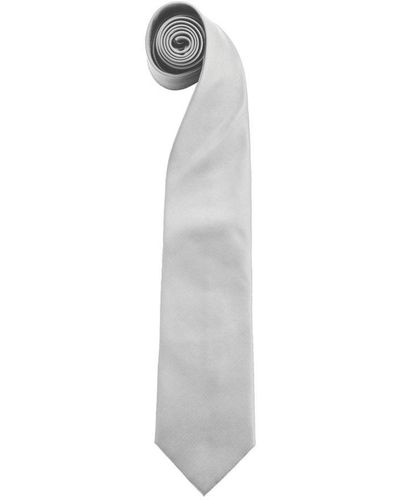 PREMIER "kleuren" Gewone Mode / Business Tie (pakket Van 2) (zilver) - Wit