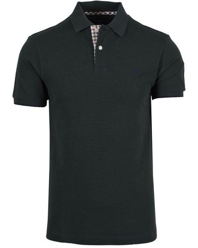 Hackett Woven Trim Polo Shirt Dark - Black