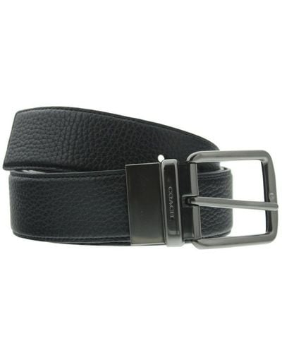 COACH Wide Reversible Black And Mahogany Belt Leather