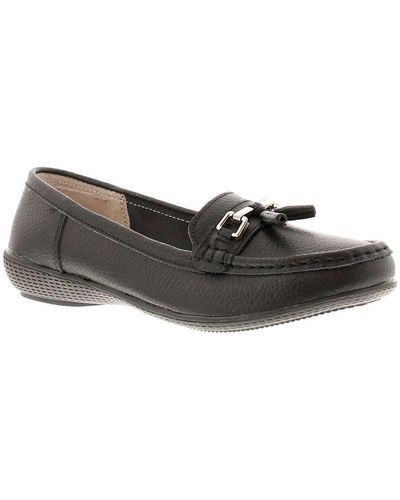 Love Leather Shoes Flat Nautical Slip On Leather (Archived) - Grey