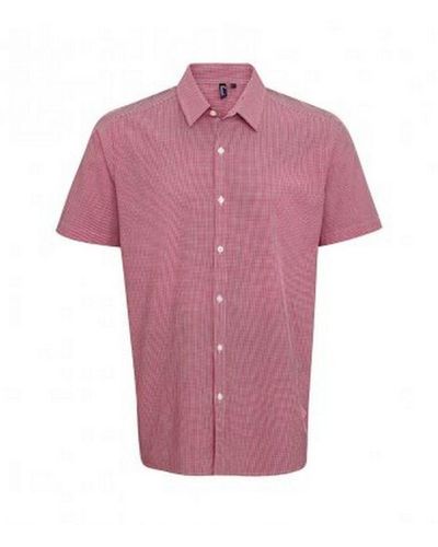 PREMIER Gingham Short Sleeve Shirt (/) Cotton - Pink