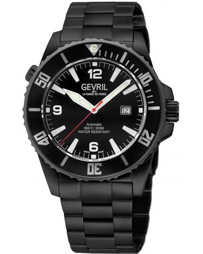 Gevril Canal Street 46603B Swiss Automatic Sellita Sw200 Watch - Black