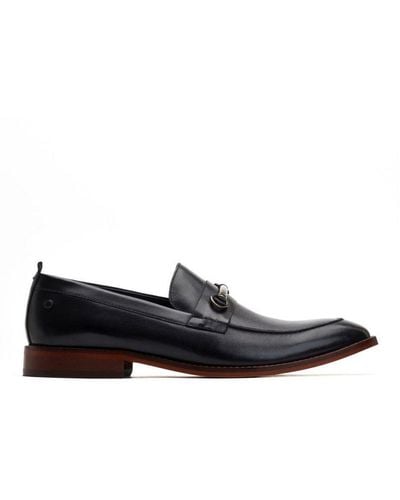 Base London Carnoustie Excel Waxy Slip On Shoe Leather in Black