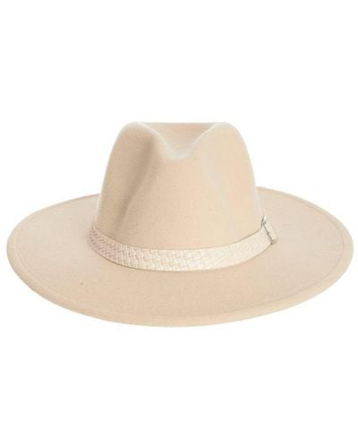 Quiz Cream Fedora Hat - White
