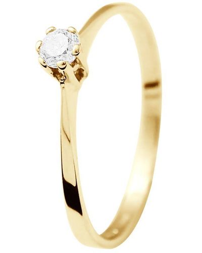 Diadema Solitaire Diamond 0,10 Cts Yellow Gold Jewelry - Metallic