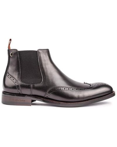 Simon Carter Elf Owl Chelsea Boots Leather - Brown