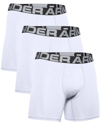 Under Armour 3 Pack Charged Cotton 6" Boxerjock - White