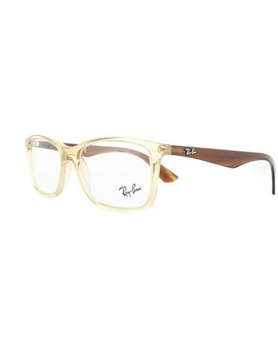 Ray-Ban Bril 7047 5770 Transparant Beige 54 Mm - Wit