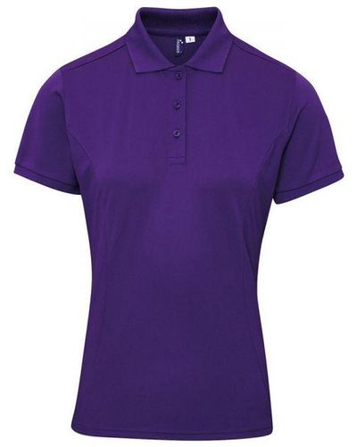 PREMIER Ladies Coolchecker Plus Polo Shirt () - Purple