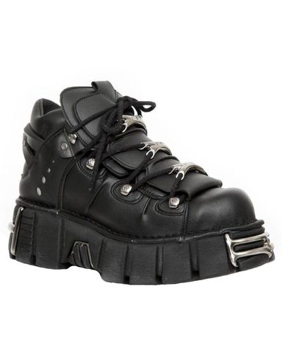 New Rock Vegan Leather Gothic Boots- M-106-vs1 - Black