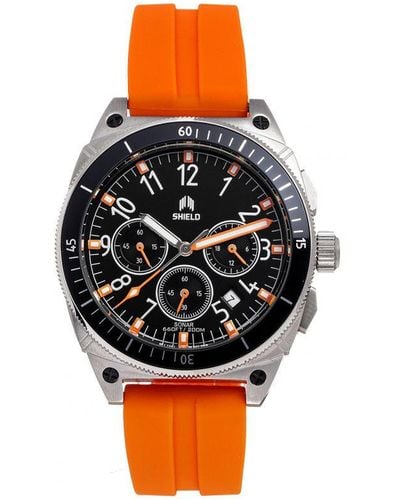 Shield Sonar Chronograph Strap Watch W/Date - Orange