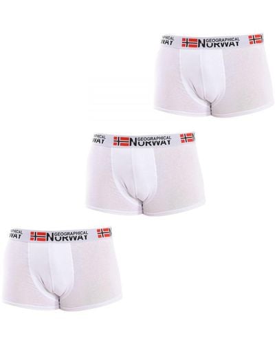 GEOGRAPHICAL NORWAY Pack-3 Boxers - White
