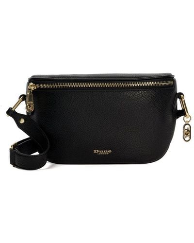 Dune Accessories Dent - Small Curved Cross-body Bag Leather - Black