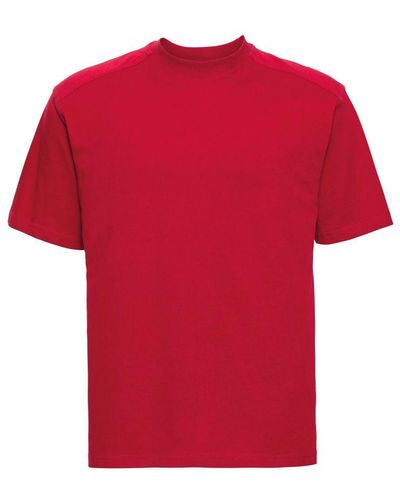 Russell Russell Europa Werkkleding Korte Mouwen Katoenen T-shirt (klassiek Rood)