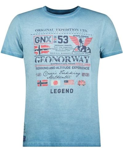 GEOGRAPHICAL NORWAY Short Sleeve T-Shirt Sw1562Hgno - Blue