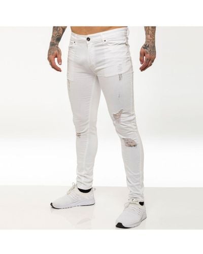 Enzo Skinny Ripped Jeans - Grey