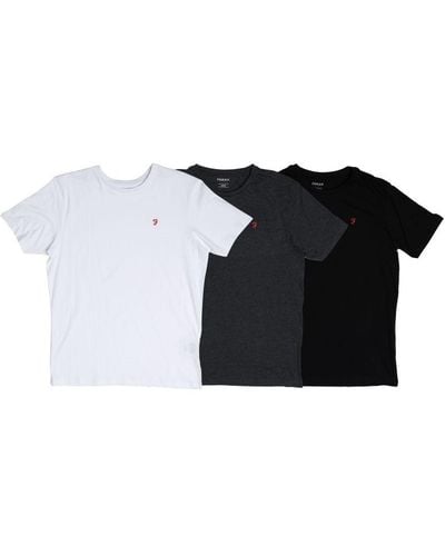 Farah Colney Set Van 3 T-shirts Voor , Zwart, Grijs En Wit