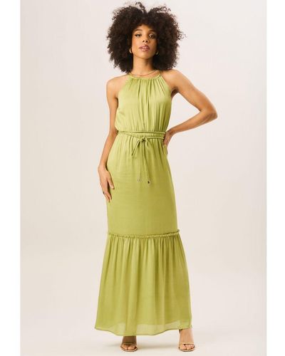 Gini London Maxi-jurk Met Halternek - Groen