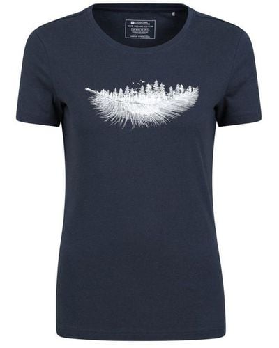 Mountain Warehouse Feather Organic Katoenen T-shirt (marine) - Blauw