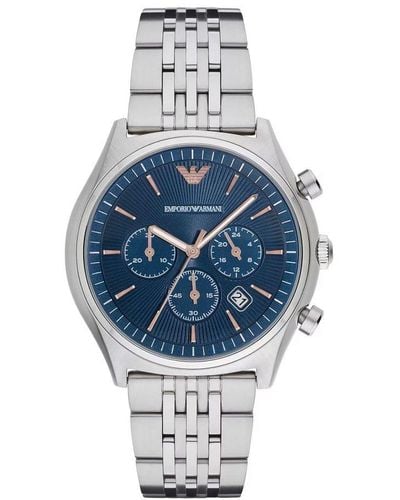 Emporio Armani Steel Chronograph Watch - Blue