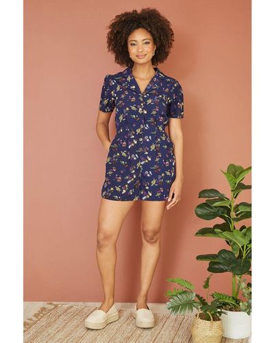 Yumi' Recycled Sealife Playsuit - Blue