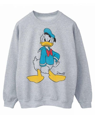 Disney Angry Donald Duck Sweatshirt (Sports) - Grey